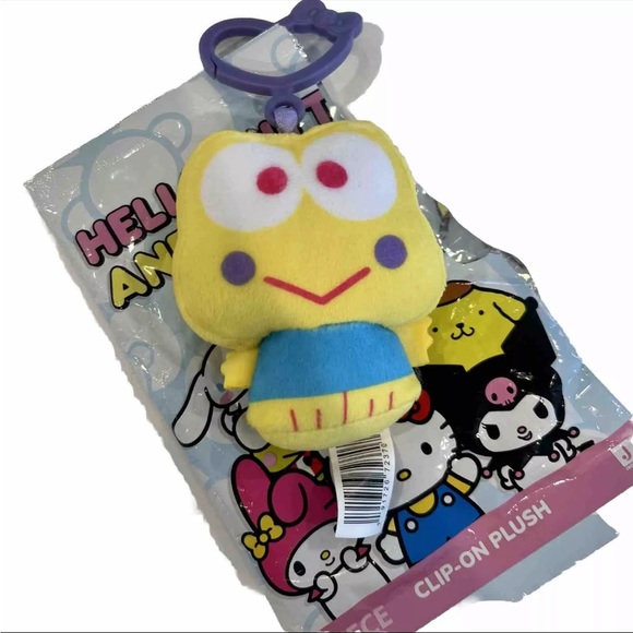 Sanrio Keroppi Blacklight Pink Plush Bag Clip On Keychain NEW 2024 HTF - Picture 4 of 4
